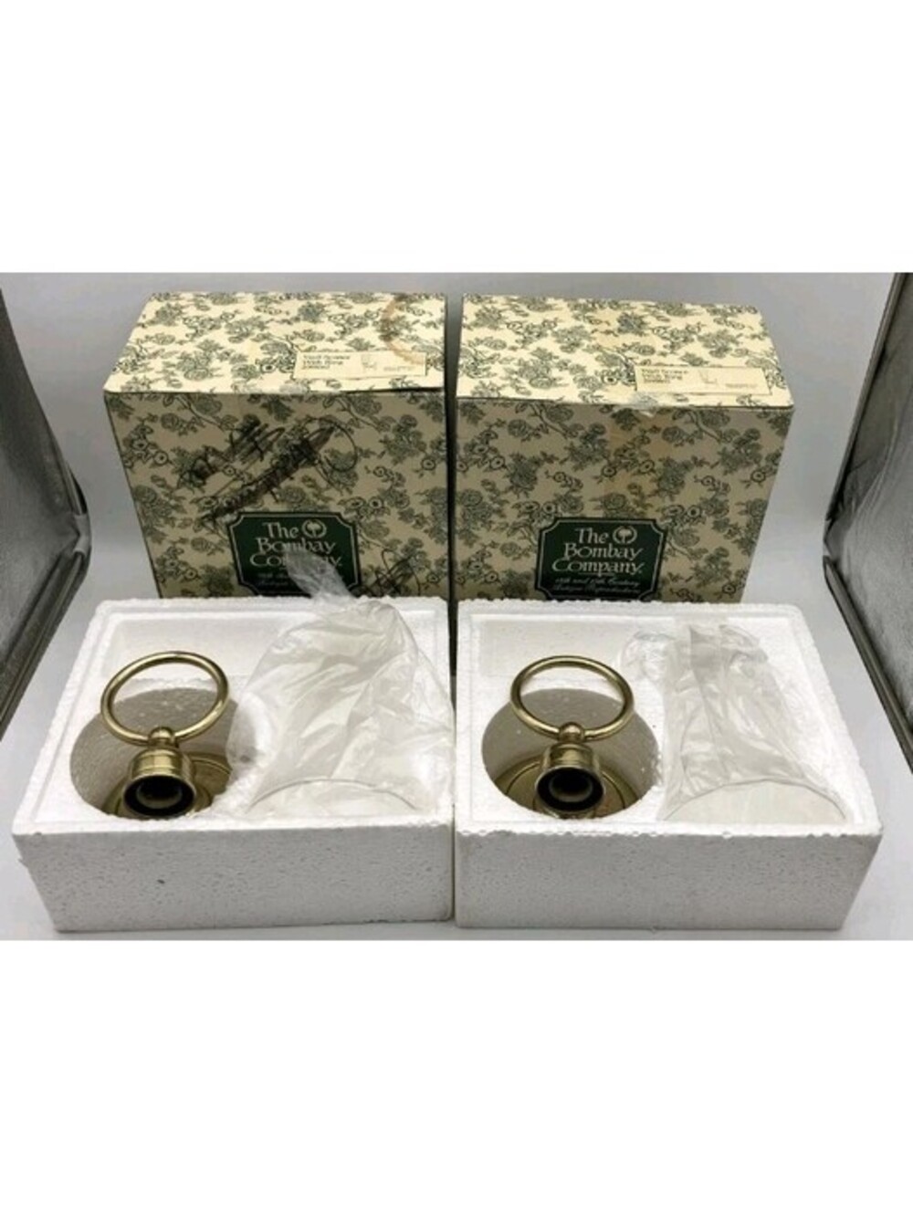 The Bombay Company 2091062 Gold Brass Candle Holder Wall Sconce W/ Ring Lot Of 2